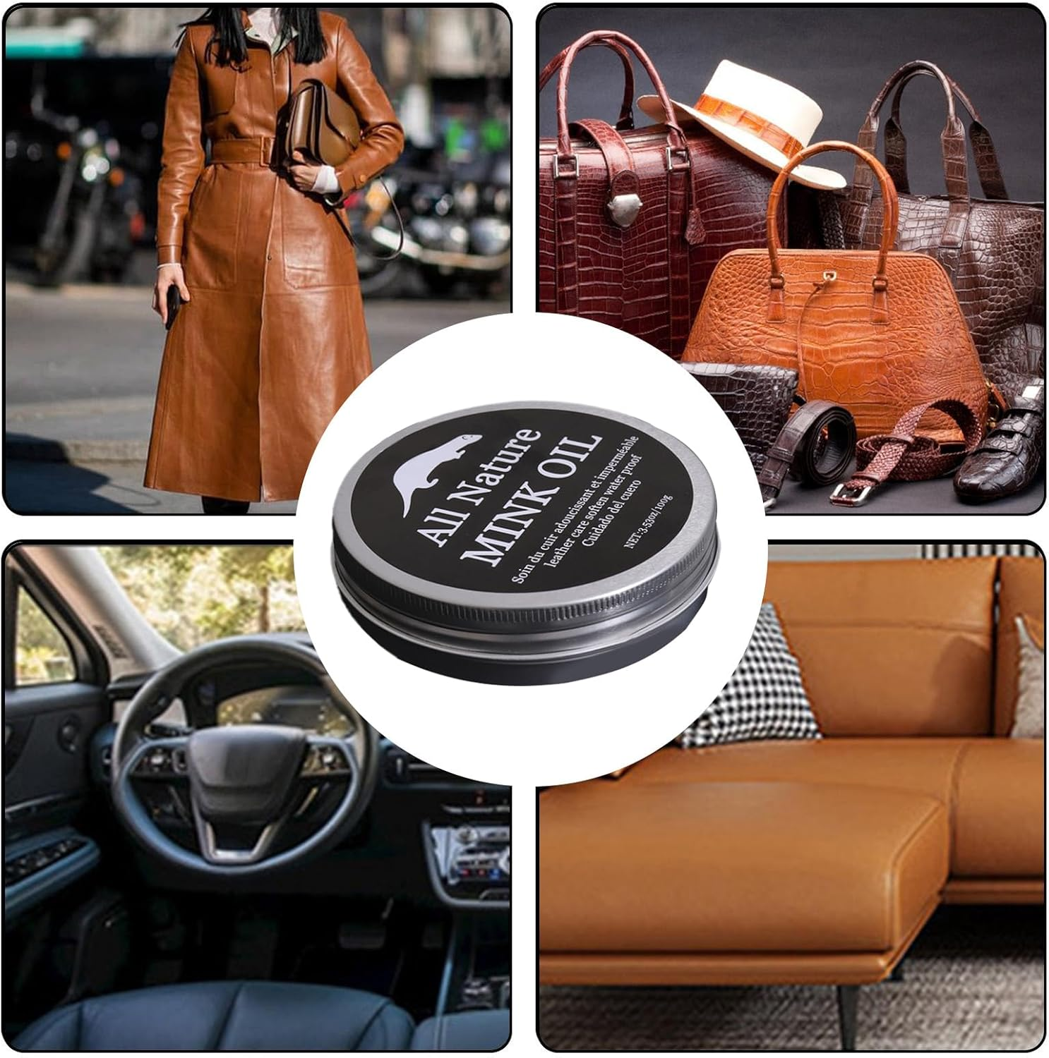 Leather Cleaner - 100G Leather Protection Cream - Mild Care Softener Balm for Couch Bag Car Interior Seat Saddle Shoe Clothes Belt Furniture image number 6