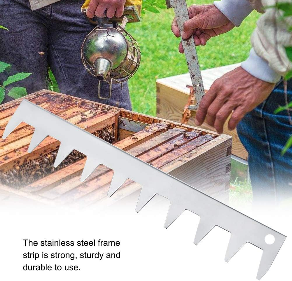 Beehive Frame Spacing Tool, 9 Frame Spacer for Bee Hive Stainless Steel Frame Strip for Beekeeper Beekeeping Supplies, Silver image number 5