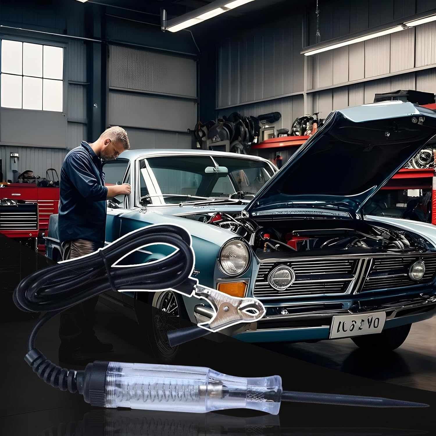 Probe Tester | Electric Circuit Tester | Voltmeter Diagnostic Tool Automotive Electricity Pen for Daily Use Marine Trailer Vehicle Electric Home Wall Outlet Truck Grounding Wire image number 6