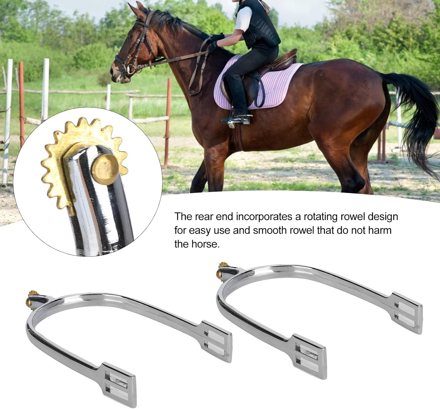 QANYEGN Knob Horse Spurs, Zinc Alloy Equestrian Horse Spurs, English Horse Riding Spurs for Equestrian Boots and Horsemanship Lovers