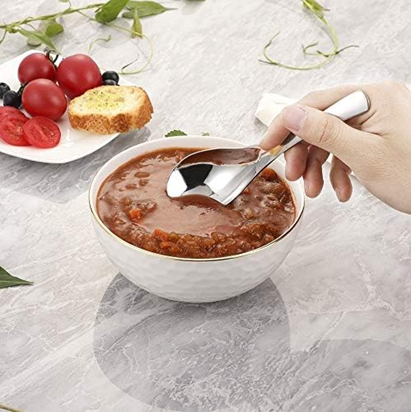 HIWARE Thick Heavy-Weight Soup Spoons, Set of 6, Stainless Steel image number 6