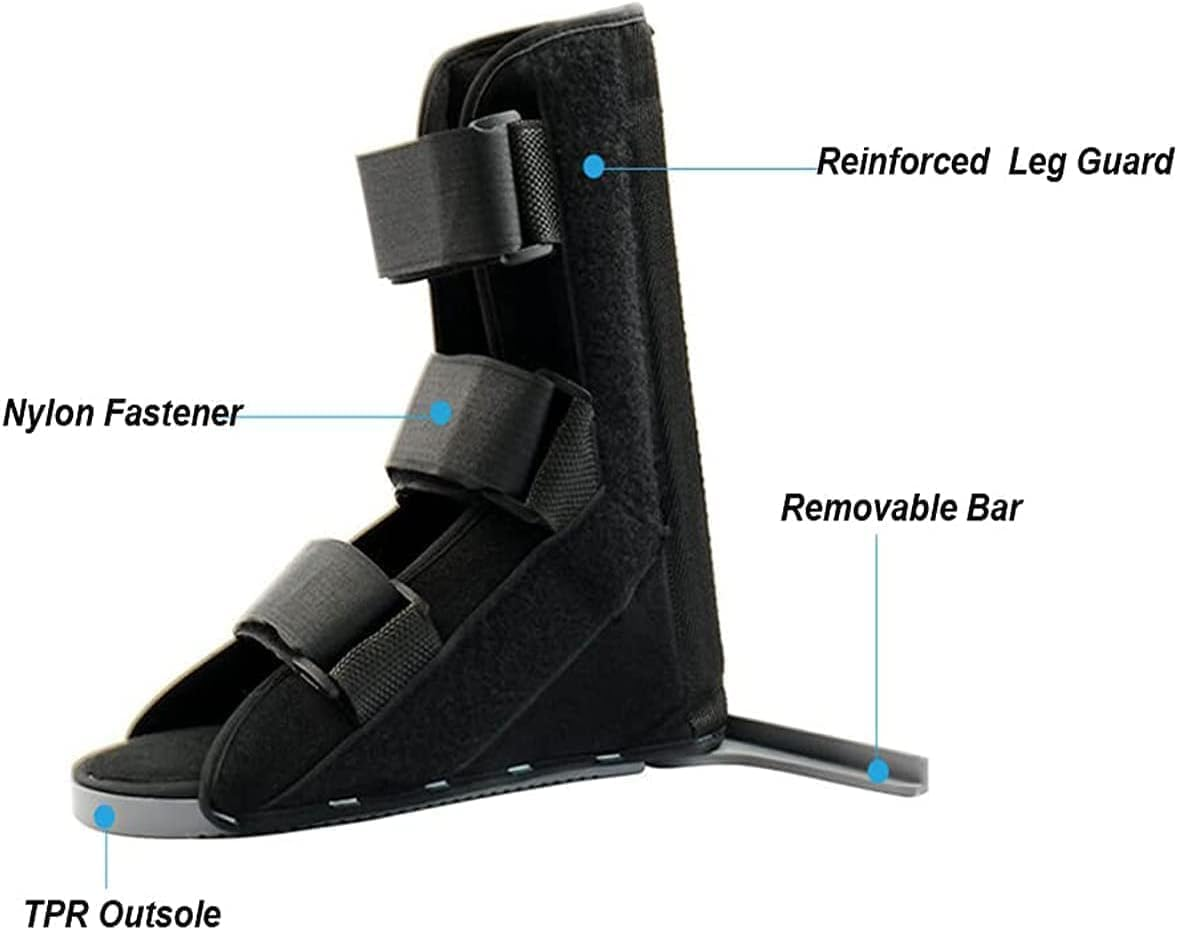 Short Air Cam Walker Fracture Walking Boot Low Top Ankle Fracture Orthopedic Braces Thong Fixed Post Op Shoe with Adjustable Strap for Foot Injuries Stable Ankle Joints Recovery Pain Relief (L) image number 1