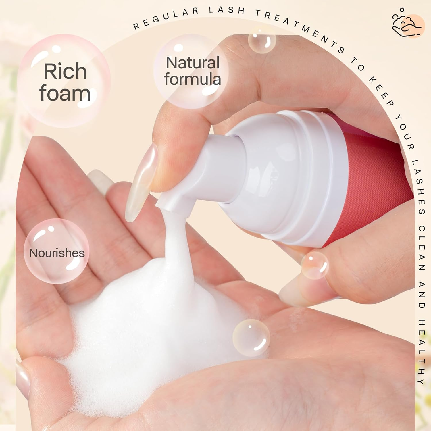 Eyelash Cleanser for Extensions, Lash Shampoo Kit with Lash Fan, 60Ml Lash Shampoo,Cleaning Brush and Wash Bottle for Lash Bath(Black) image number 6