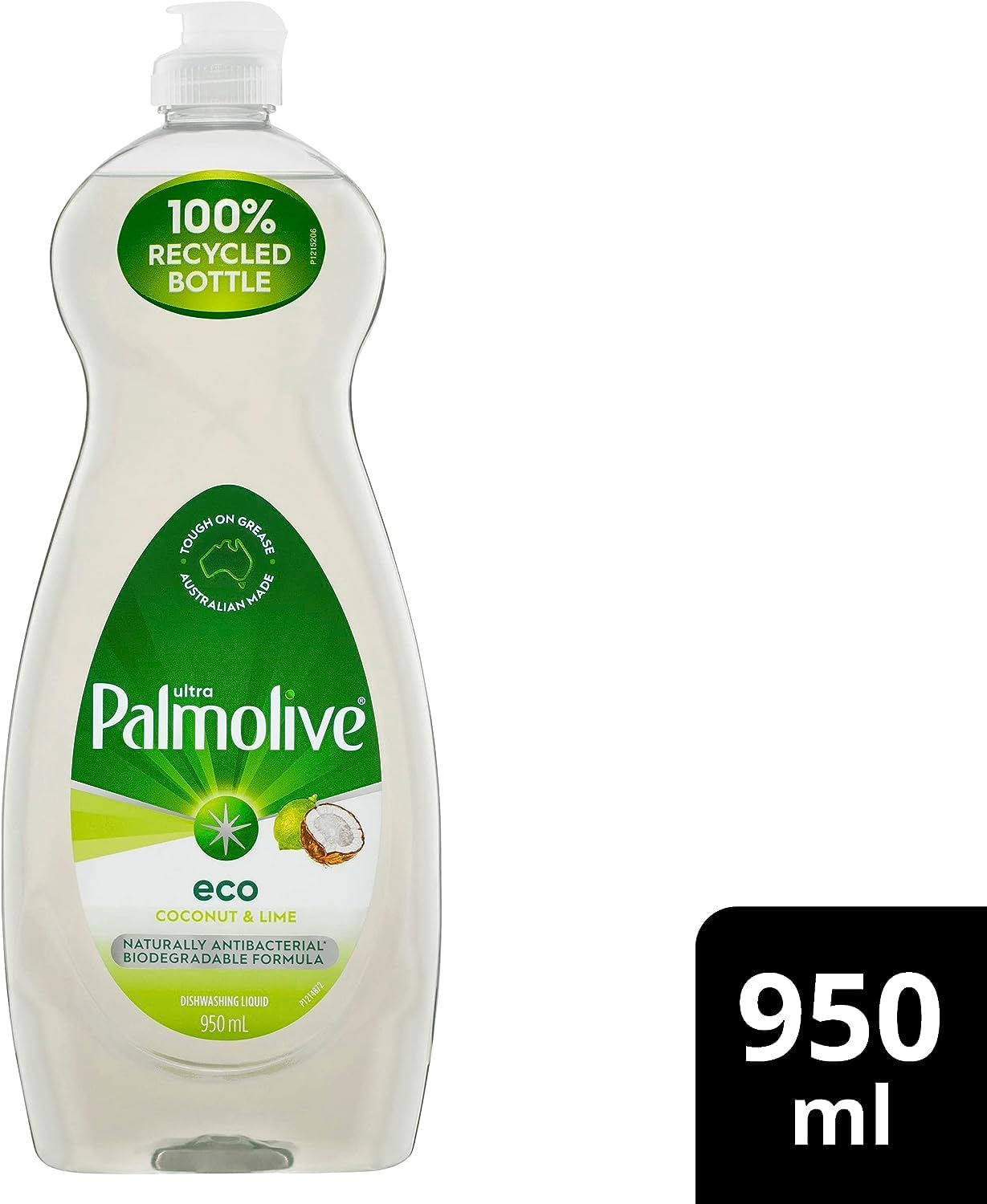 Palmolive Dish Ultra Eco Naturally Antibacterial Dishwashing Liquid 950Ml, Coconut and Lime, Powerful Biodegradable Formula image number 3