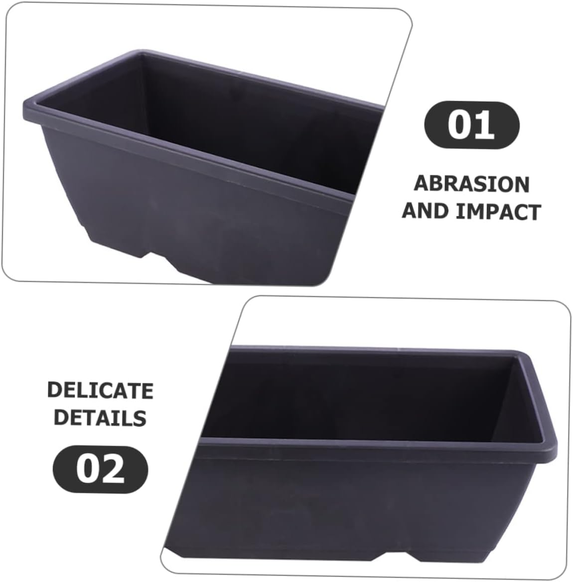 Didiseaon 5 Sets Rectangular Gardening Pots with Trays Durable Outdoor Planters for Vegetables Flowers Herbs for Windowsills Balconies and Patios image number 2