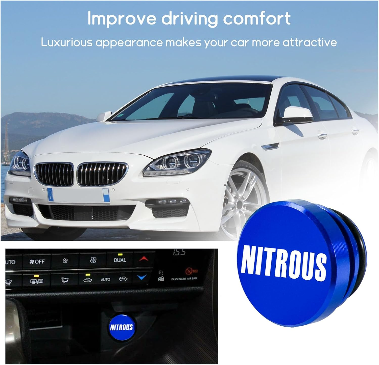 Augeny Car Cigarette Lighter Cover, Aluminum Dustproof Nitrous Button, Universal Cigarette Socket Cover Fits Most Automotive Vehicles Boats with Standard 12 Volt Power Source