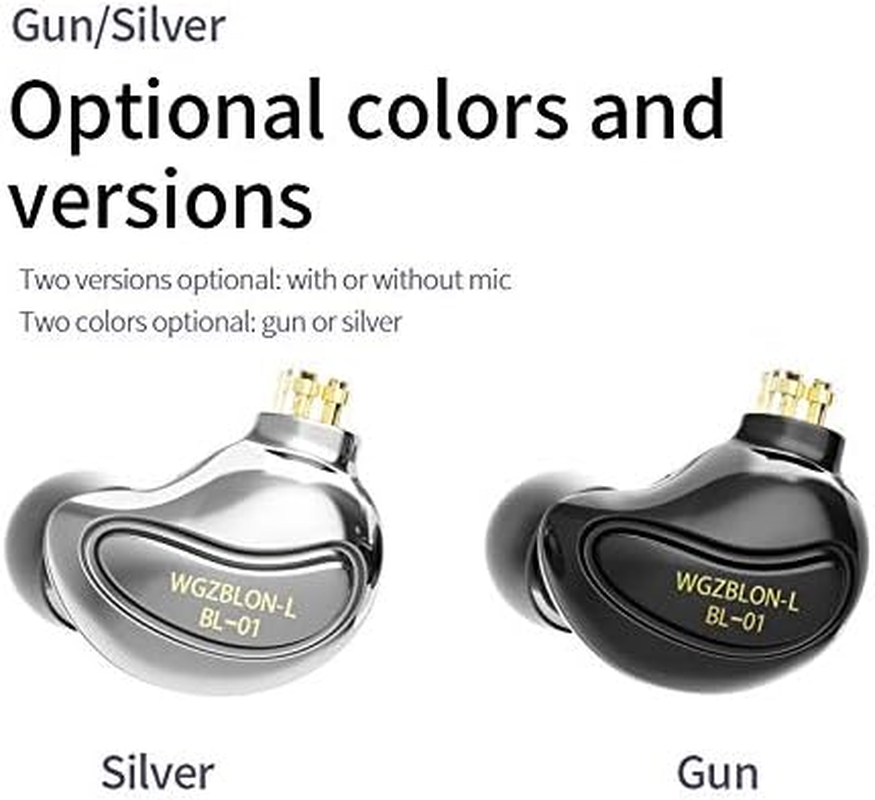 Hifihear BLON BL01 In-Ear Monitors,10Mm Biology Fiber Diaphragm Driver In-Ear Earphone. Zinc Alloy Mirror-Polished Process Hifi in Ear Headphone, with 0.78Mm 2Pin Detachable Cable (No Mic, Gun) image number 2