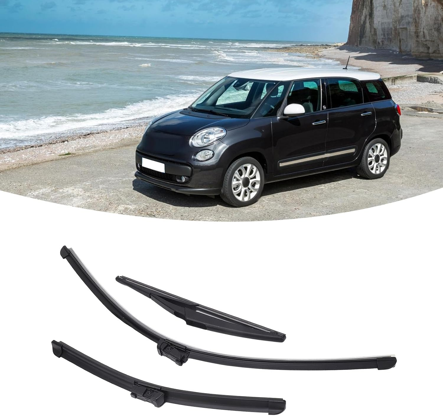 Front Rear Windscreen Wiper Blades Replacement Windshield Wiper Blades Set for 500 500C 500L 2009 to 2023 image number 6