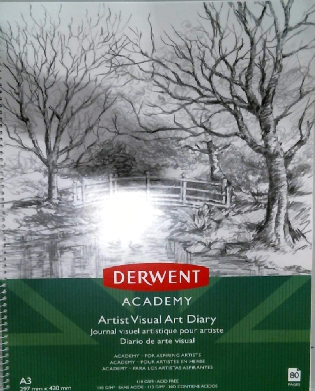 Derwent(R) R31210F Academy Drawing PAD, A3 Landscape 12 Sheets