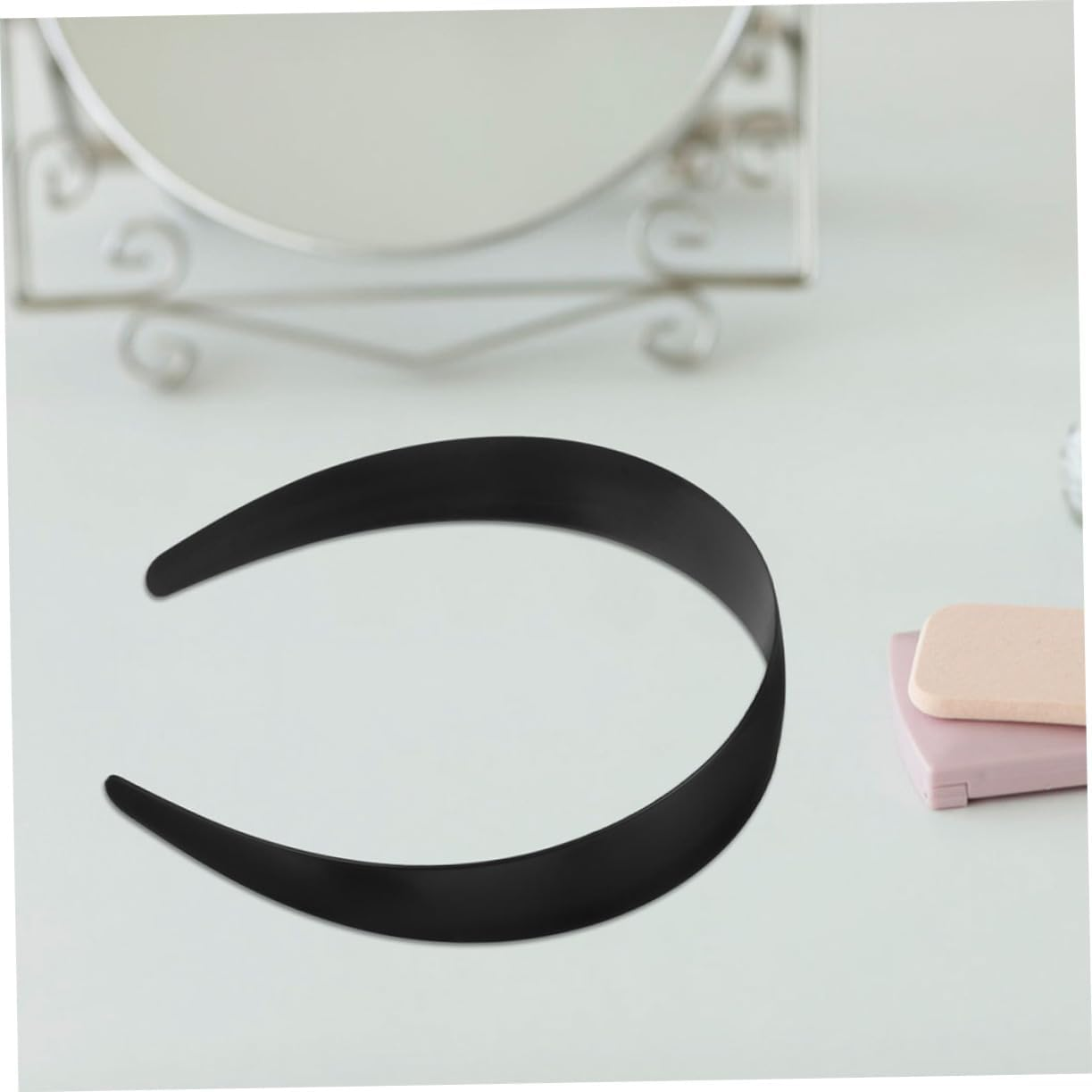 PACKOVE 10Pcs Wide Plastic Headband for Women Girls Plain Solid Hair Accessories for Spa, Makeup and Craft Projects - Black image number 5