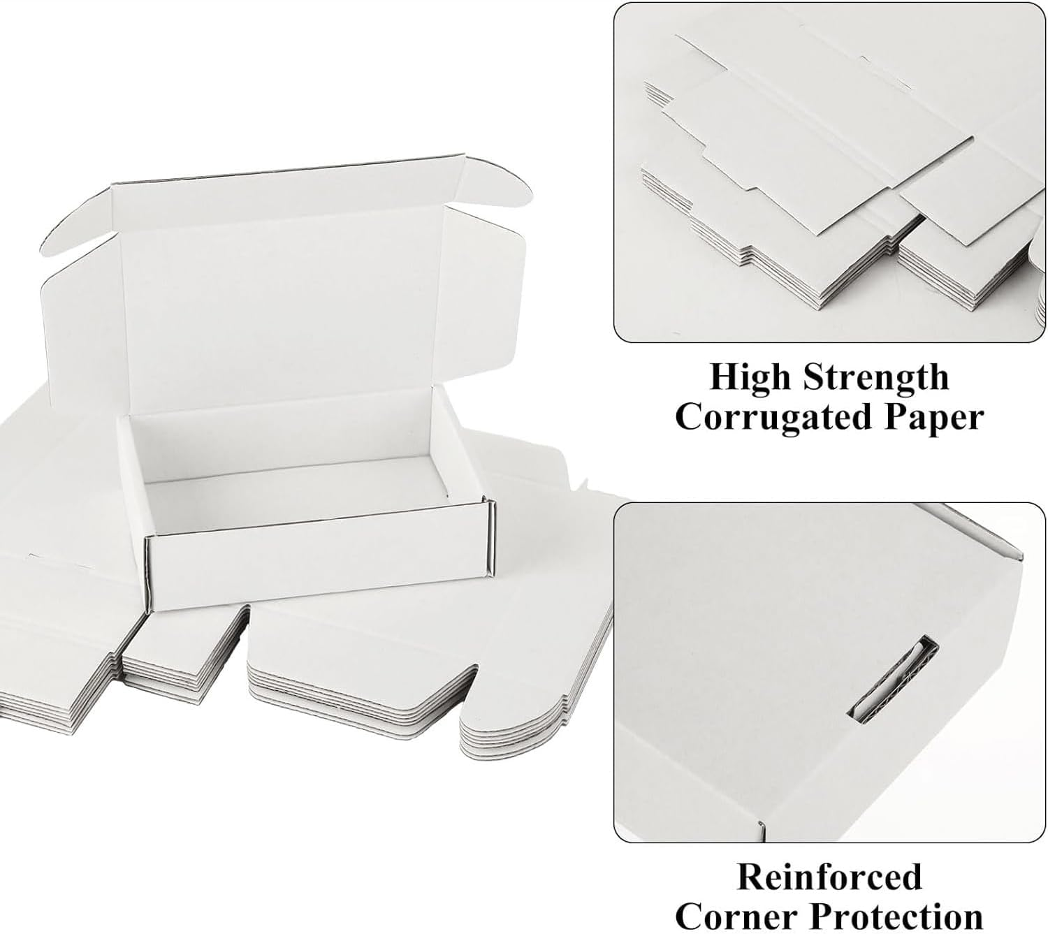 Wzenclave White Corrugated Cardboard Shipping Boxes 150X100X40Mm - Small Mailing Packaging Boxes for Posting, Packing & Storing, Small Business Parcel Post Boxes (25PCS) image number 1