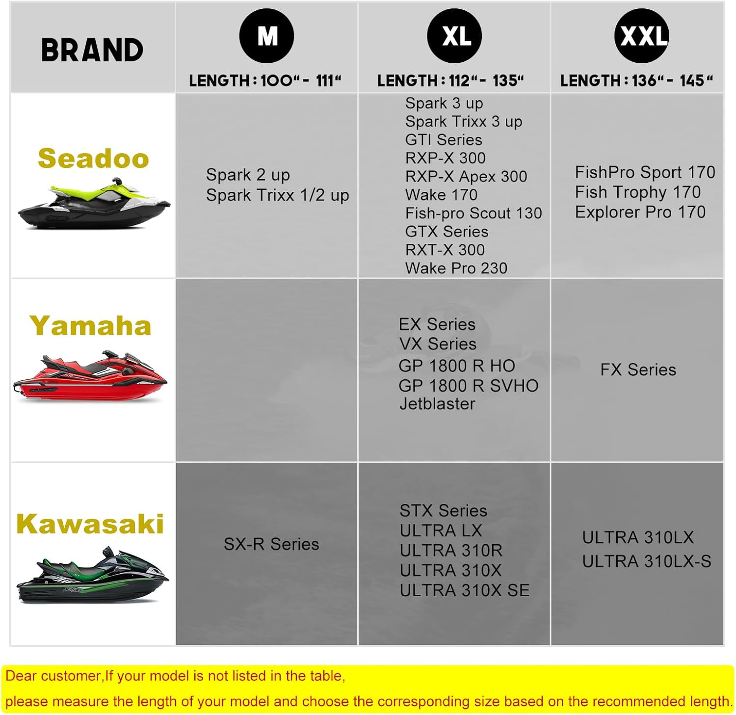 LI LIBZAKI LIBZAKI Jet Ski Cover PWC Cover 2-3 Seats Heavy Duty Waterproof 600D UV Resistant Fits for Yamaha Sea-Doo Kawasaki up to 136~145'' Blue/Black image number 6