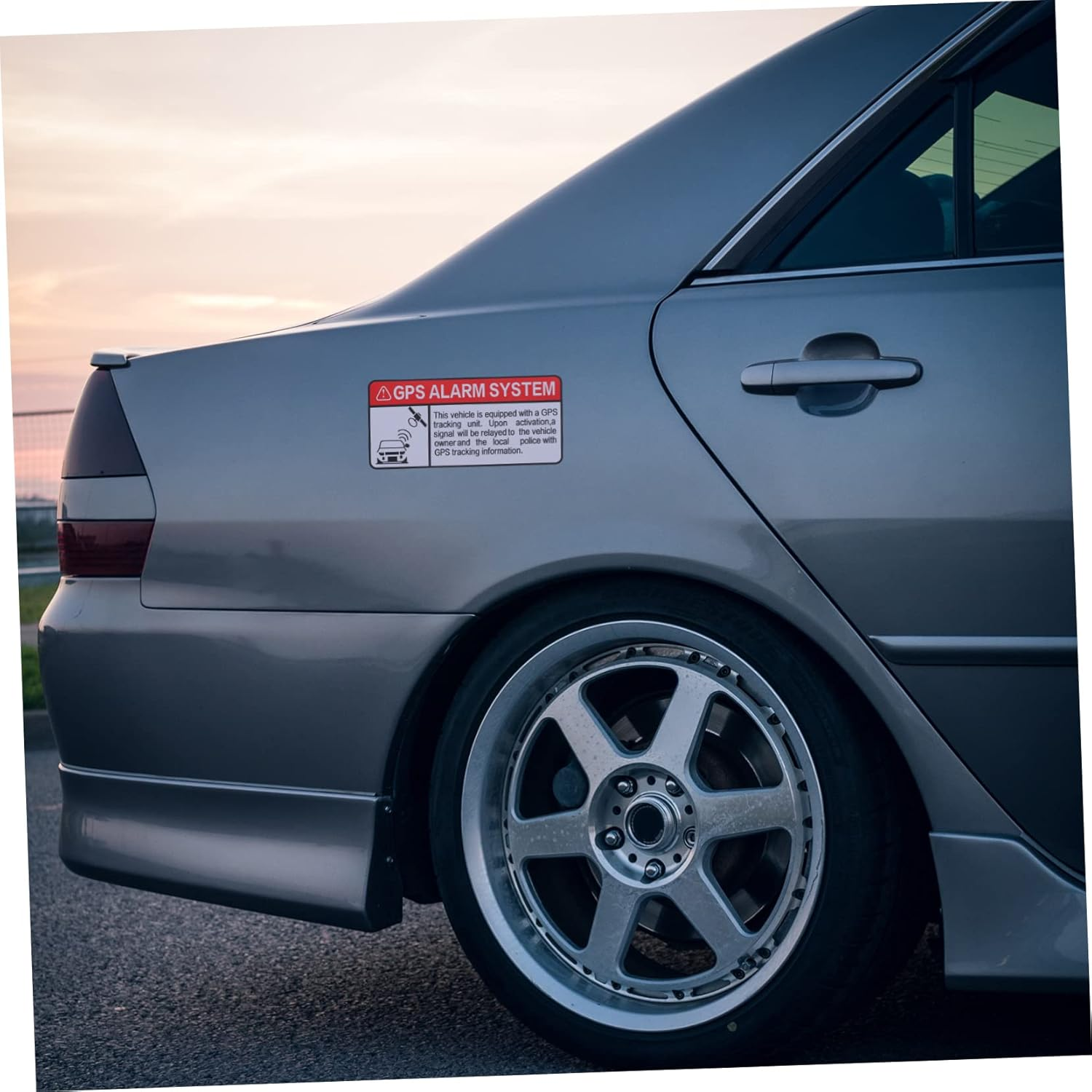 Iplusmile 4Pcs Adhesive Car Security Theft Warning Sticker Decals for Vehicle GPS Alarm System Security Sticker for Car Warning Decals for Exterior image number 2