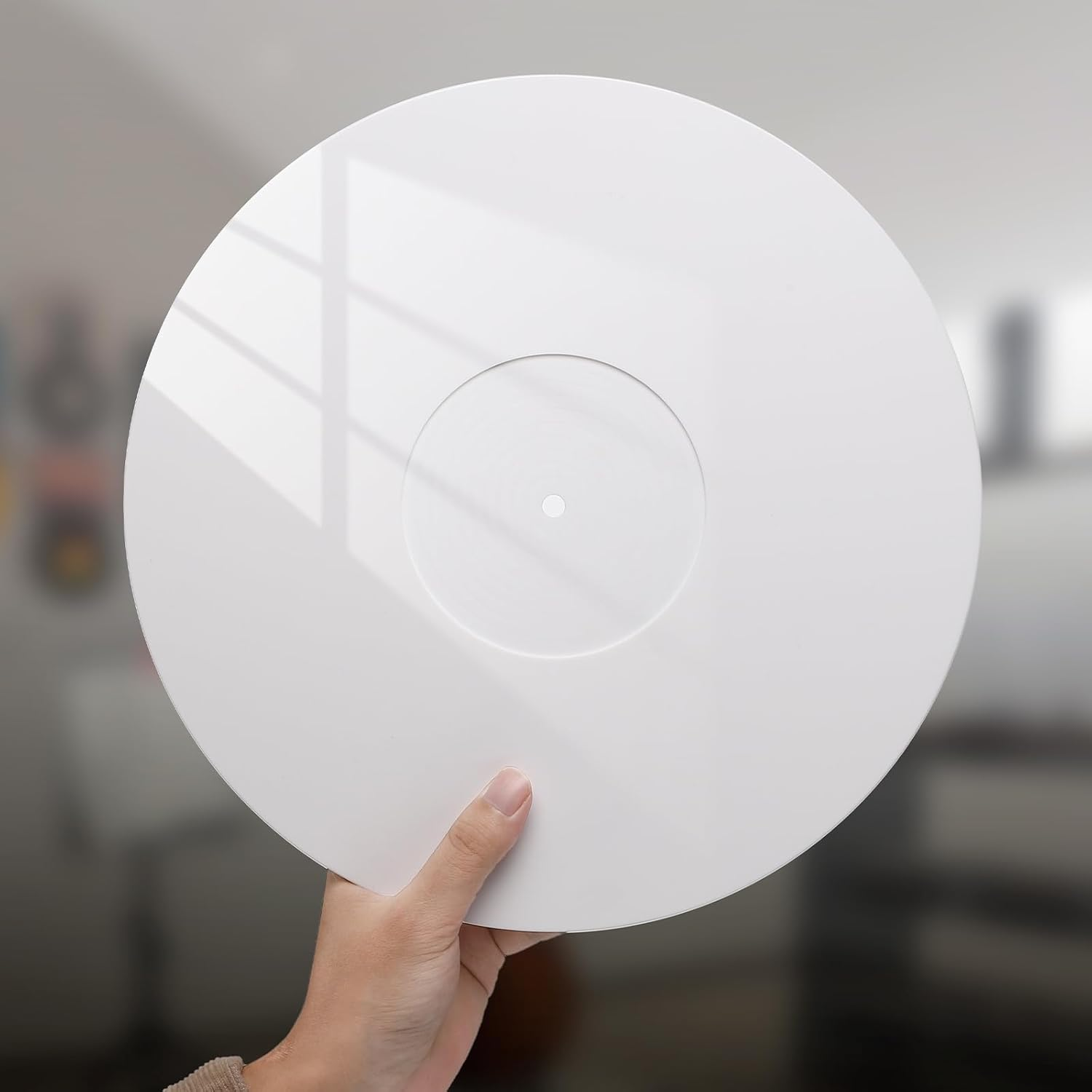 Facmogu 3Mm White Acrylic Turntable Slipmat, 12In Vinyl Record Player Mats, Antistatic & anti Vibration Record Platter Slip-Mat, Phonograph LP Record Mat, Reduce Noise & Tighter Bass Quality Slipmat