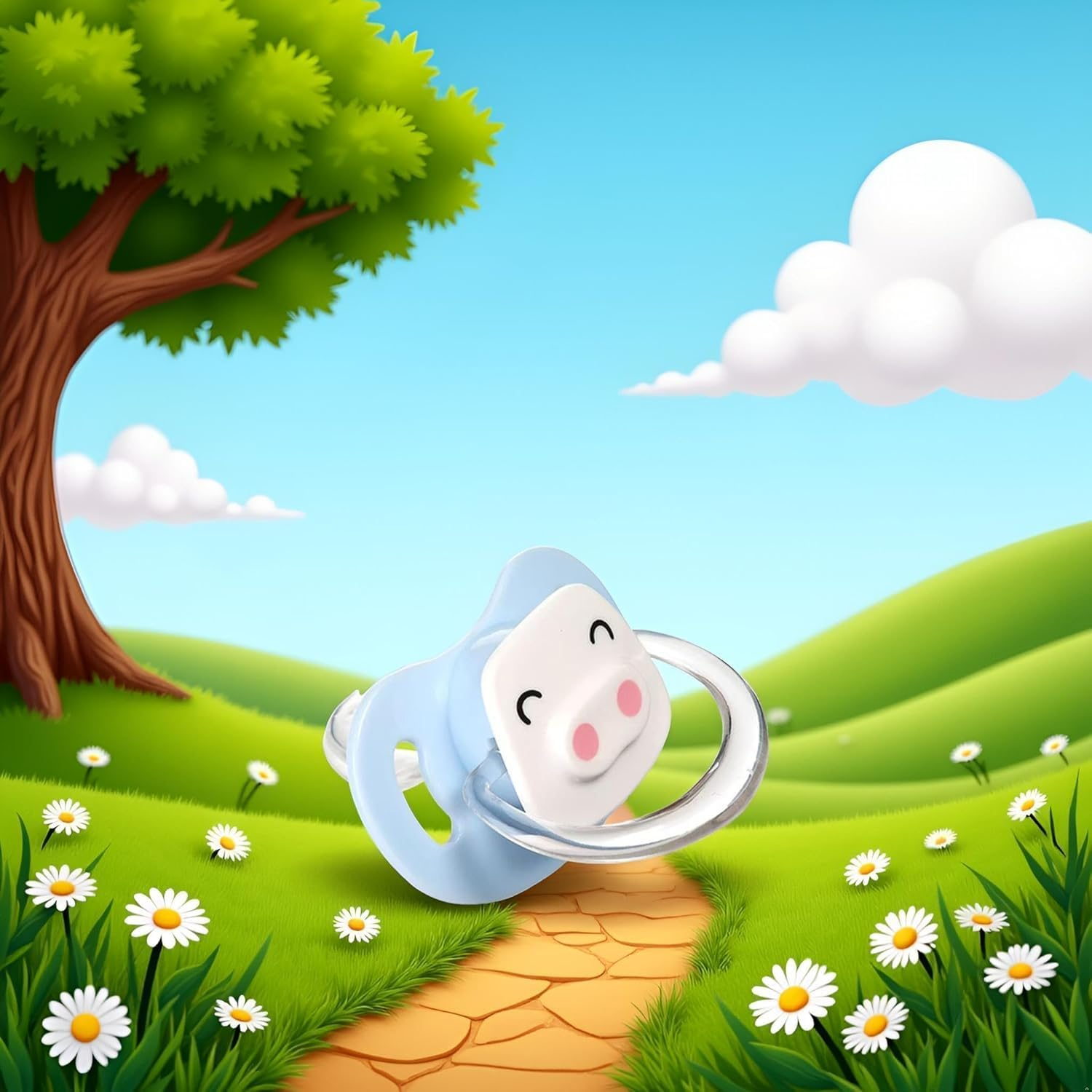 Pet Silicone Calming Pacifier, Dog Pacifiers for Small Dogs, Kitten Pacifiers, Puppy Teething Toys and Cat Chew Toys, Essential Pet Supplies, Puppy Essentials and Kitten Supplies (Blue Pig) image number 1