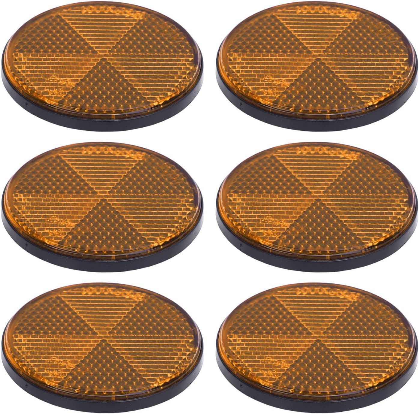 Premium Reflective round Safety Reflector, Truck Reflective Reflector 6Pcs 2.24In Self Adhesive for Mailboxes, Driveway, Tunnels, Post, Cars Trailer (White)