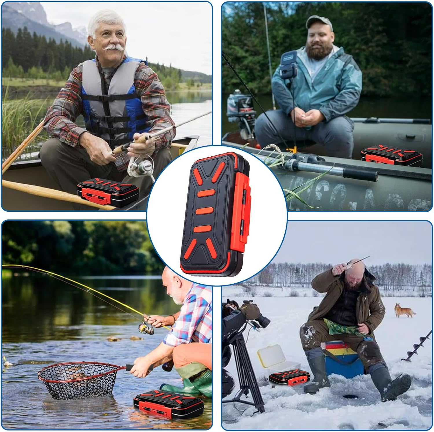 BK Waterproof Mini Fishing Lure Boxes with Adjustable Dividers, Portable Fishing Organizer Case, Small Tackle Storage Boxes for Hooks, Lures, Accessories image number 6