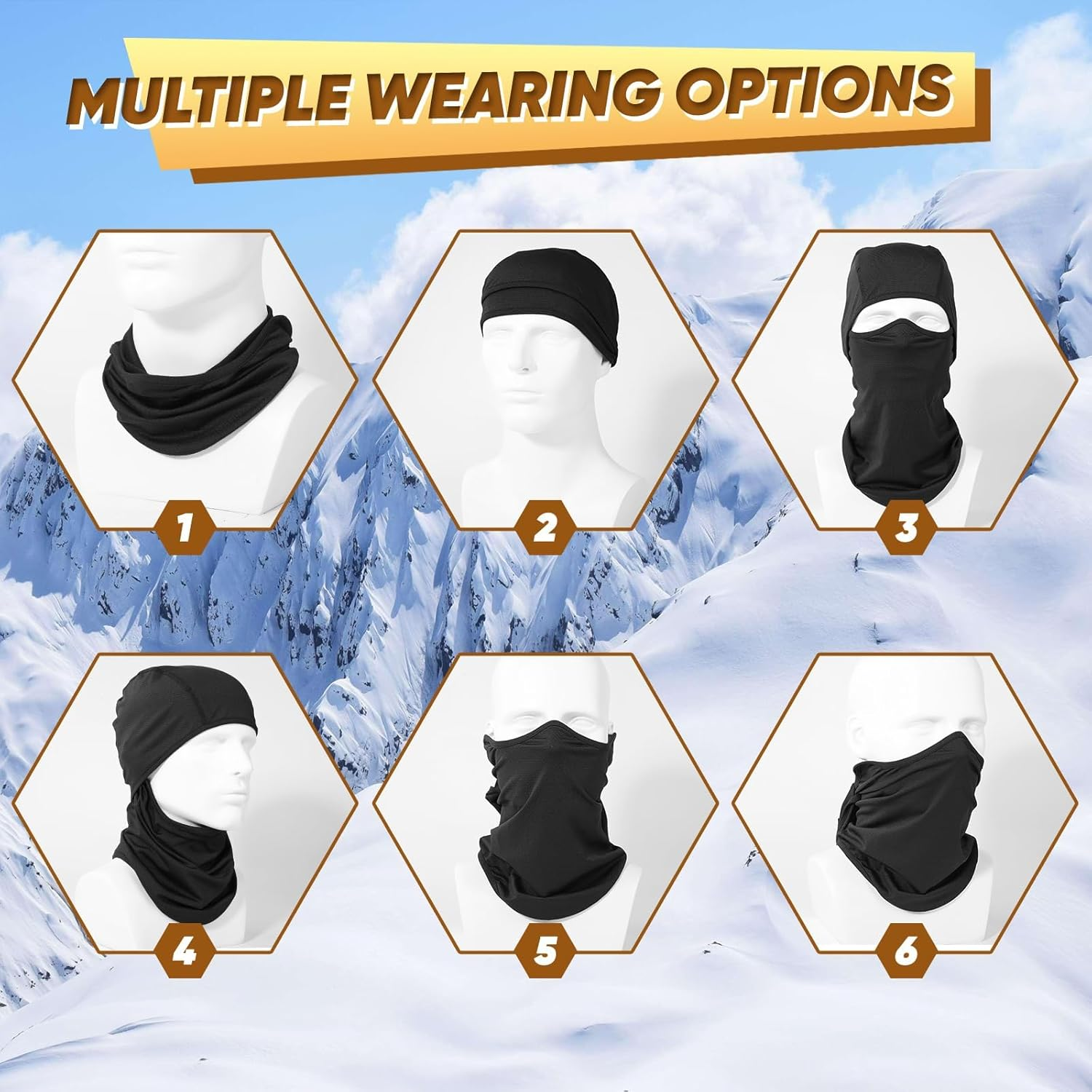 Ameceres Kids Balaclava Thick Windproof Face Warmer Winter Outdoor Sports Skiing image number 4
