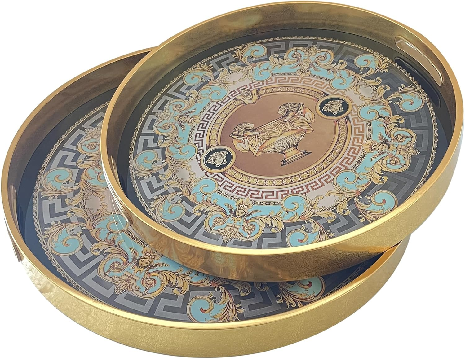 The House of Florence Venus Home Decoration Set of 2 round Serving Trays image number 3