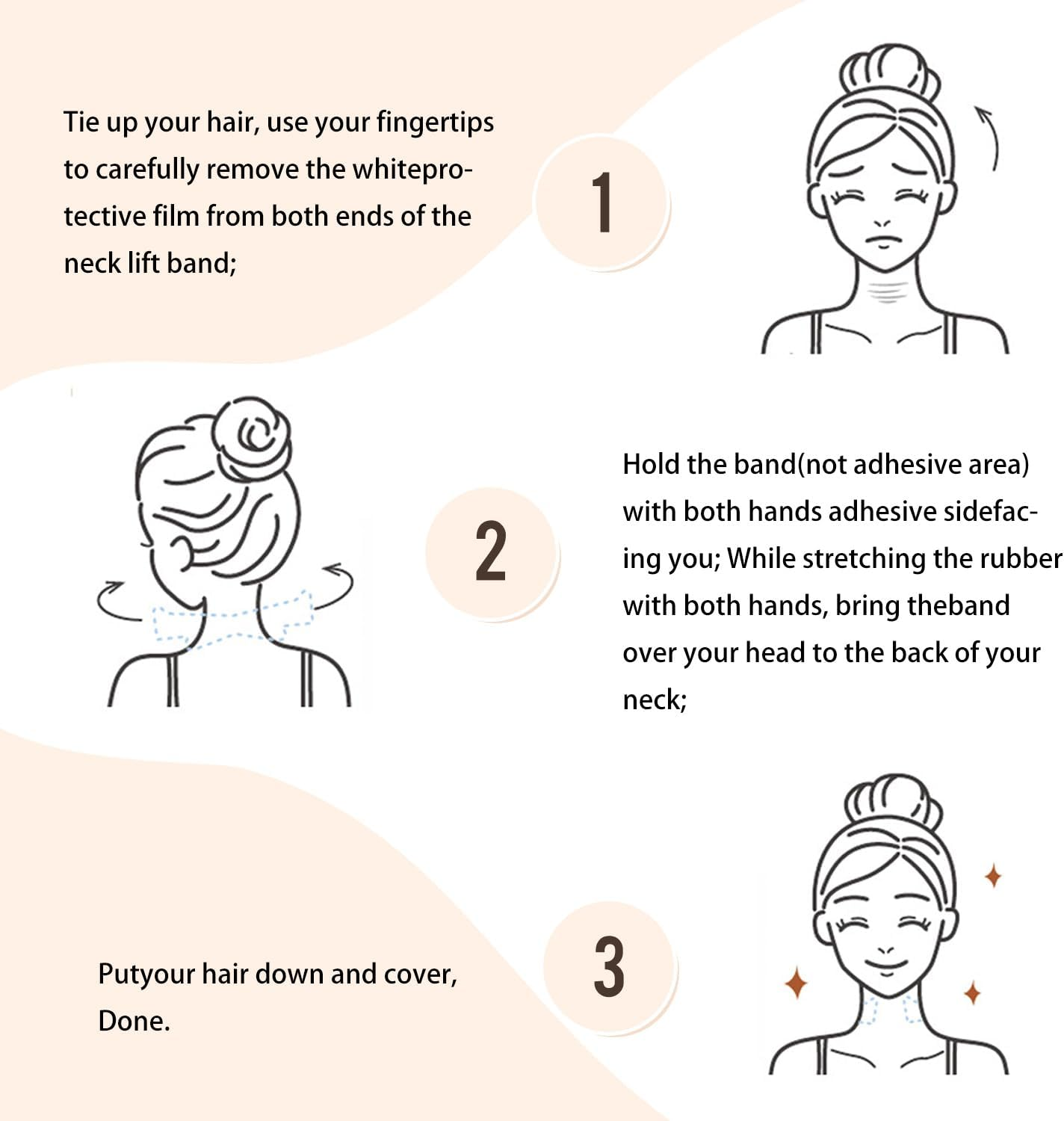 TORMEN Neck Lifting Tape for Women 10 Pcs Invisible Neck Wrinkle Patches for Wrinkles Instant Bands Tightening Sagging Skin Neckline Firming(Transparent) - Transparent image number 3