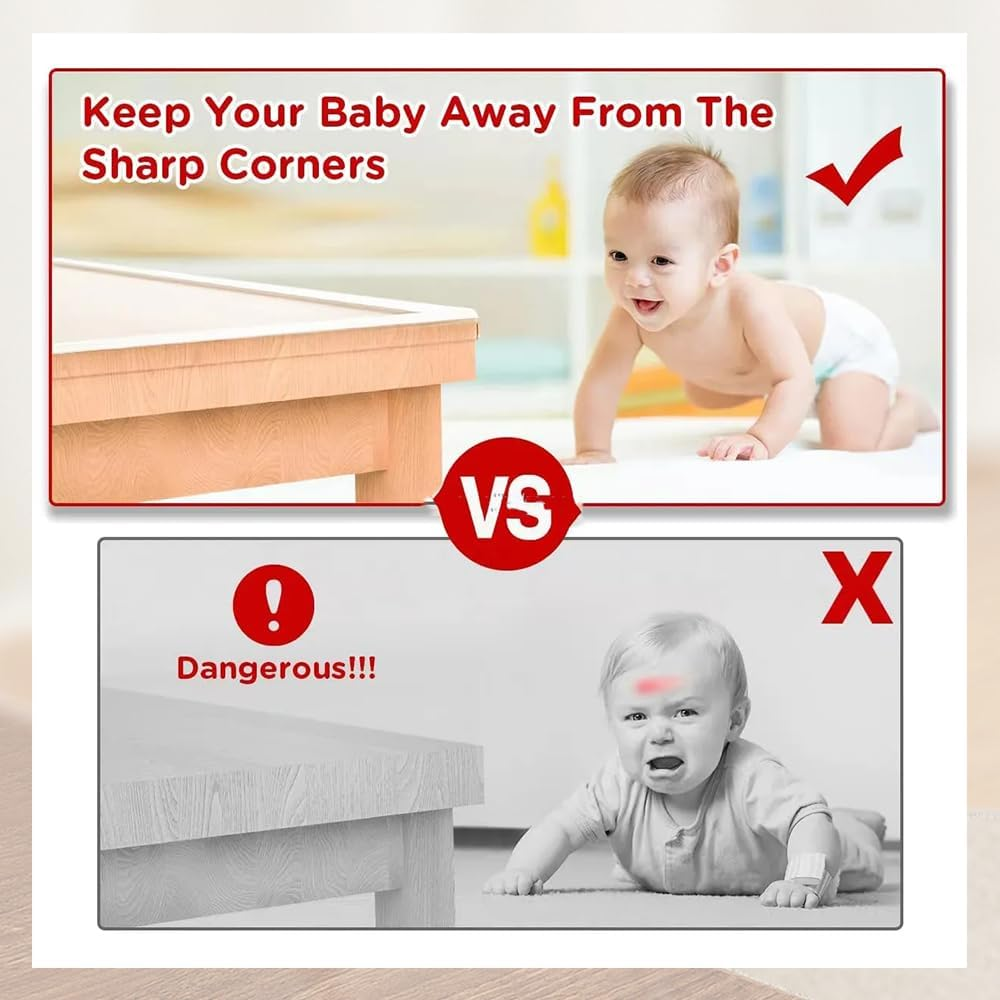 Baby Proofing Edge Protector for Kid Clear Edge Protector Strip Safety Corner Guards Child Proof Corner Bumper for Furniture 2" X 9.84' (Thk: 2Mm) image number 1