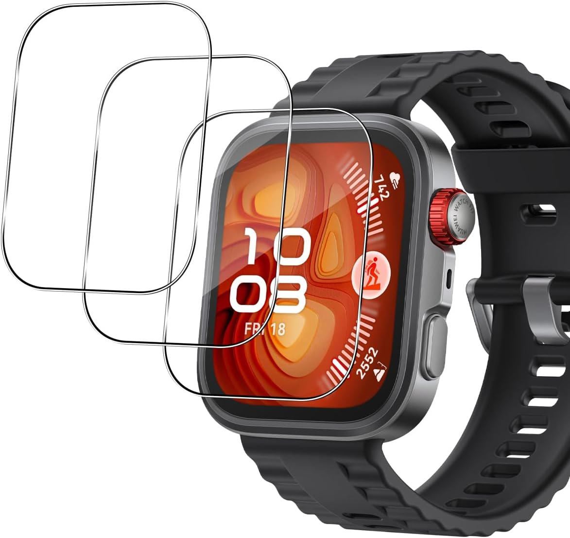 GEEMEE Pack of 3 Tempered Glass Screen Protectors for Huawei Watch Fit 4 Pro, Waterproof Tempered Glass Film, 9H Screen Protector, HD Anti-Scratch Screen Protector, Shatterproof, Bubble-Free Screen image number 5
