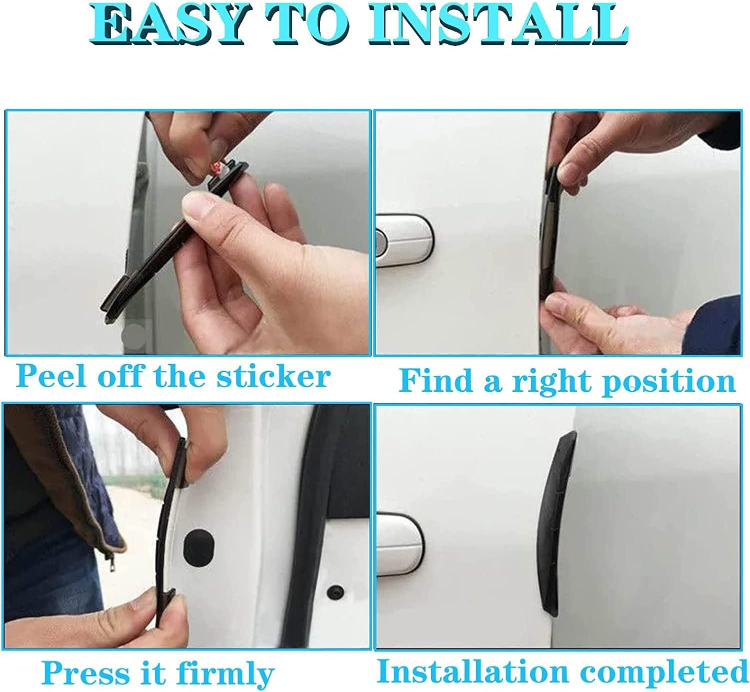 YUENTOEN 4PCS Car Door Edge Protector, Auto Door Side Edge Protector for Car, Sedans, Truck, SUV image number 4