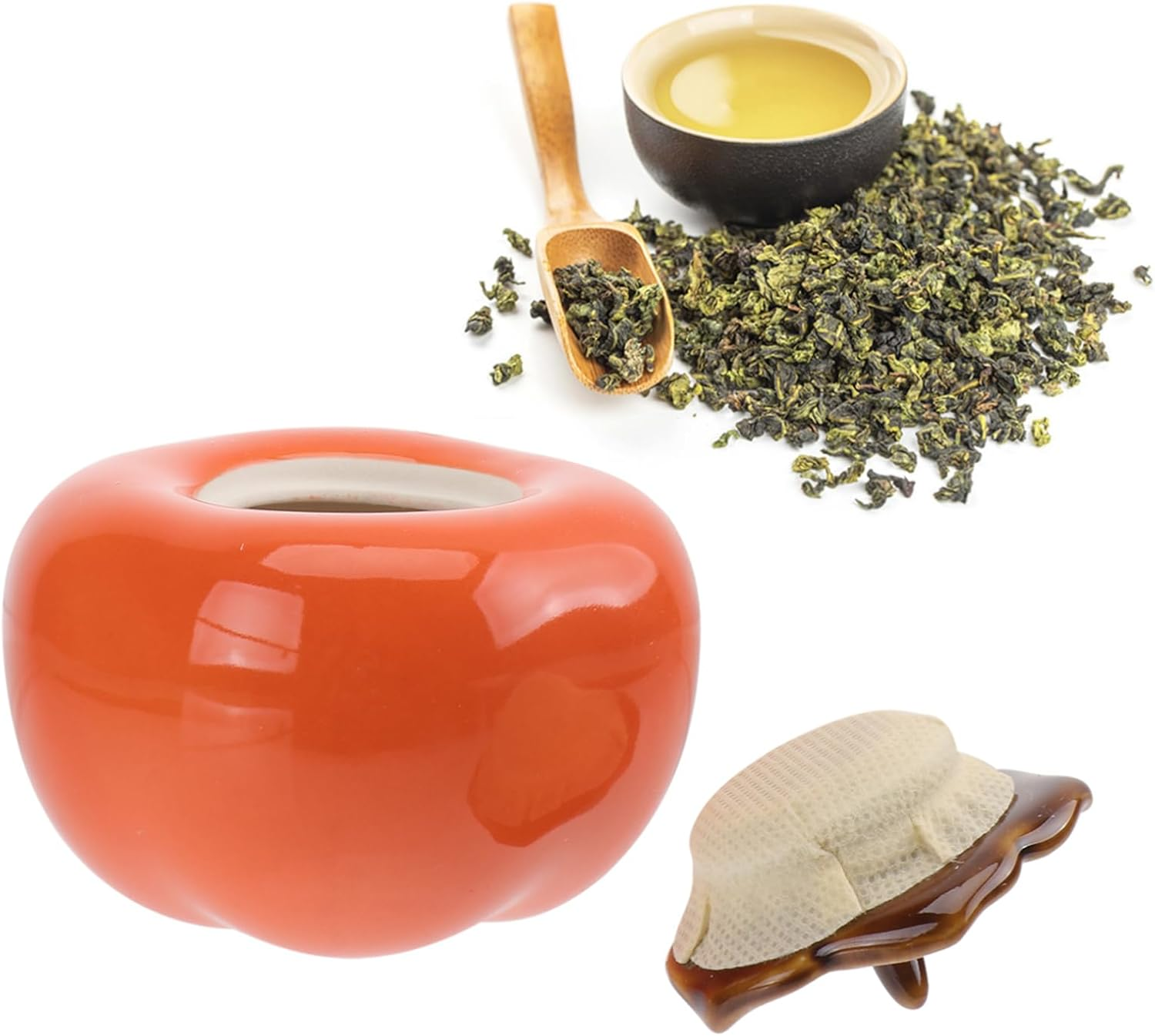 Mikinona Versatile Pumpkin Shape Tea Storage Sealed Jar for Dried Fruit Tea Sugar Storage Accessories Ideal for Home image number 3