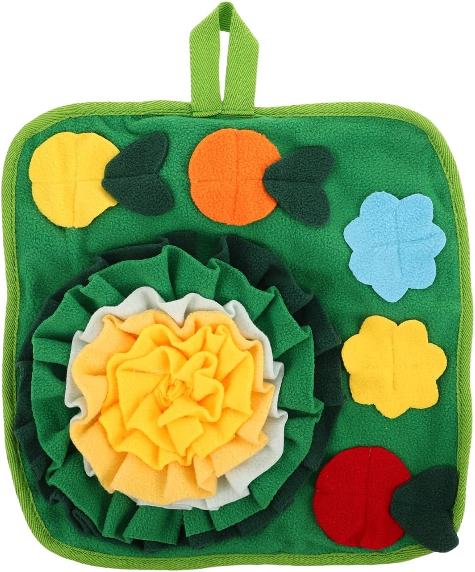 Alasum Small Animal Sniffing Pad 13.6 Inch Soft Foraging Mat Slow Feeder Training Mat for Hamsters Rabbits Guinea Pigs Birds Comfortable Pet Feeding Toy