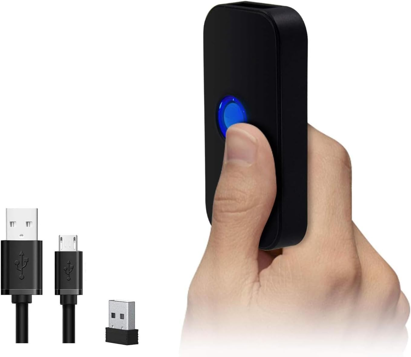 Alacrity Mini Bluetooth 2D Barcode Scanner, 3-In-1 2.4G Wireless/Usb Wired/Bluetooth Bar Code Reader Portable 1D QR Image Scanner PDF417 Data Matrix Code for Ipad, Iphone, Android, Tablets or Computer