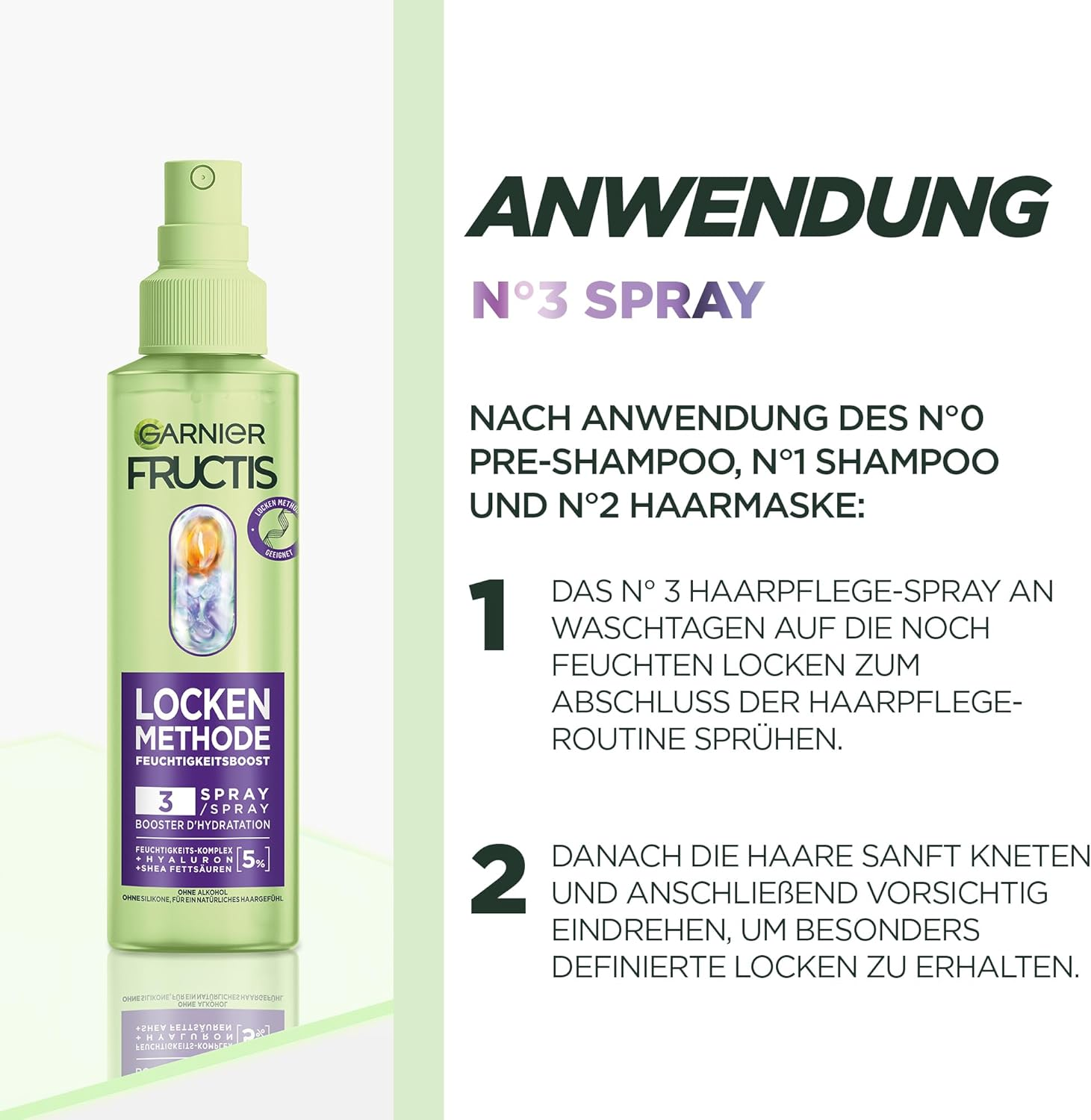 Garnier Fructis Curls Method Hair Care Set for All Types of Curls, Repairs & Revitalises, with Hyaluronic and Shea Fatty Acids, Pre Shampoo, Shampoo, Hair Mask, Spray, 4 Pieces image number 4