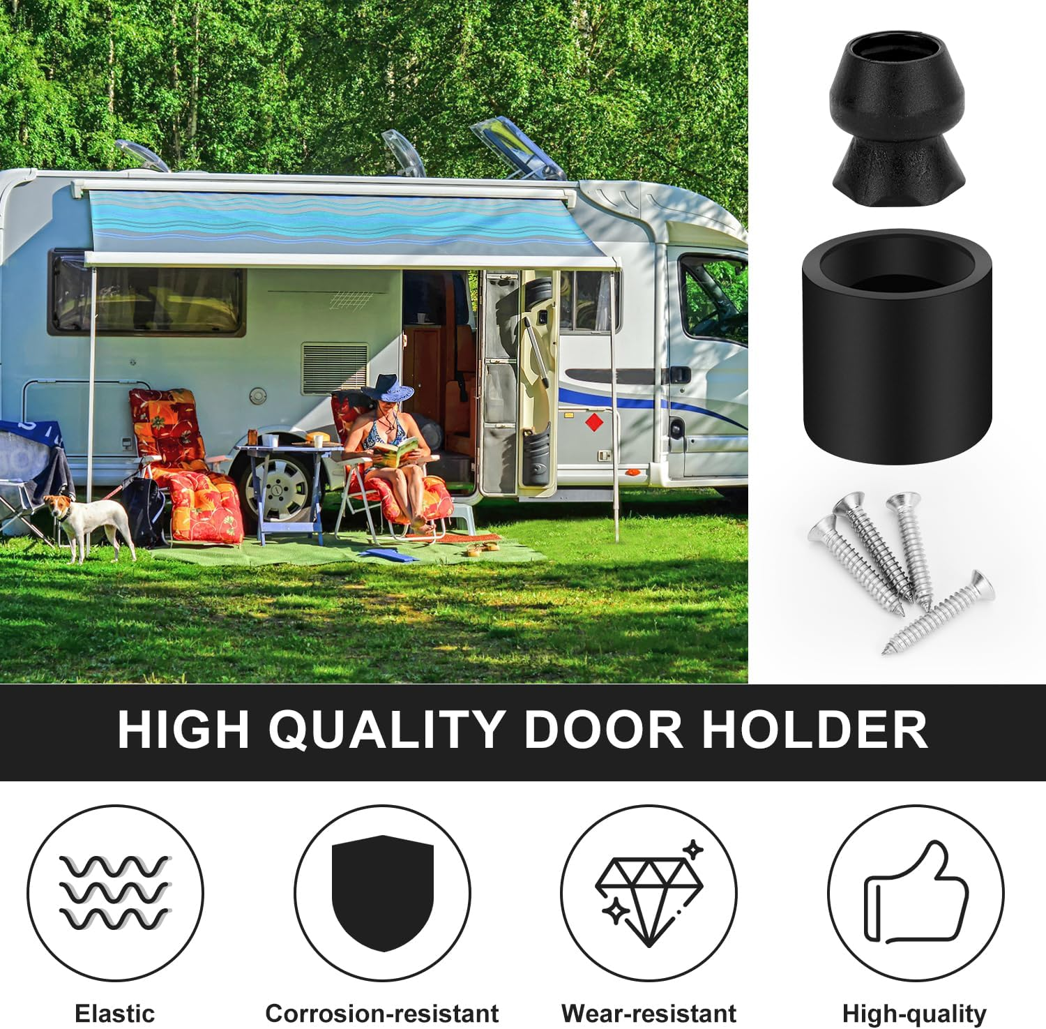 2Pcs Trailer Door Holder Kit, RV Camper Door Holder Rubber Bumper Door Holder Horse Trailer Window Bumper Trailer Door Bumper Horse Trailer Accessories for Rvs Trailers Campers image number 2