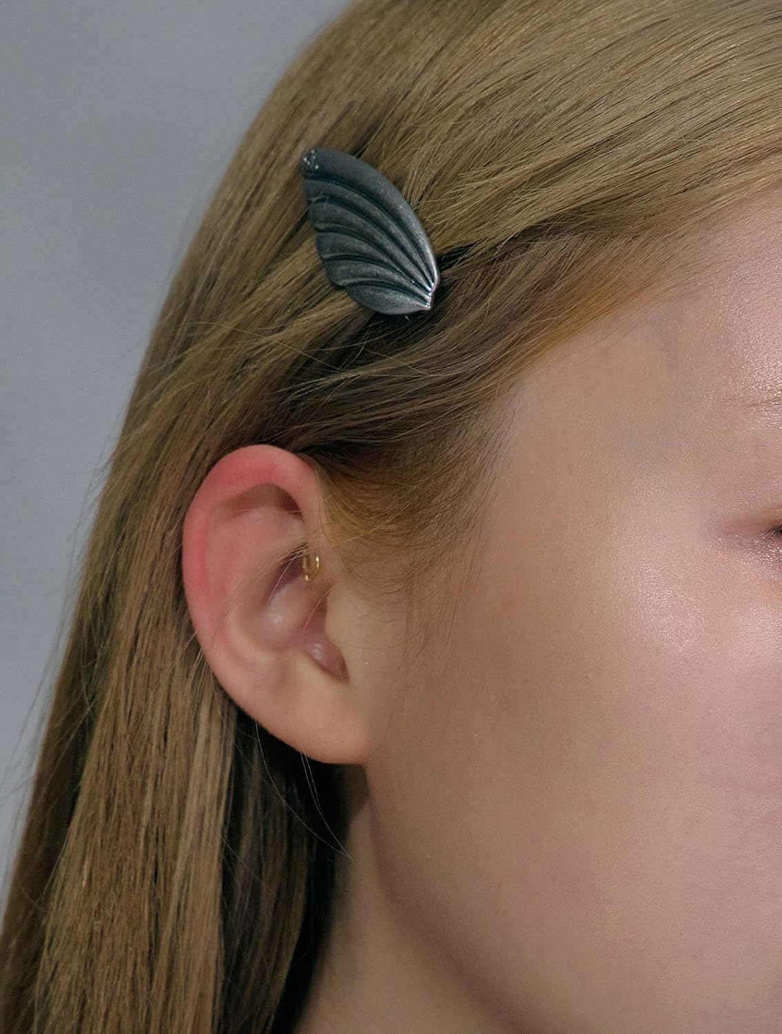 2Pcs Angel Wing Hair Clips, Silver Metal Feather Hair Pin Vintage Distressed Metal Hair Clips Hair Accessories for Women