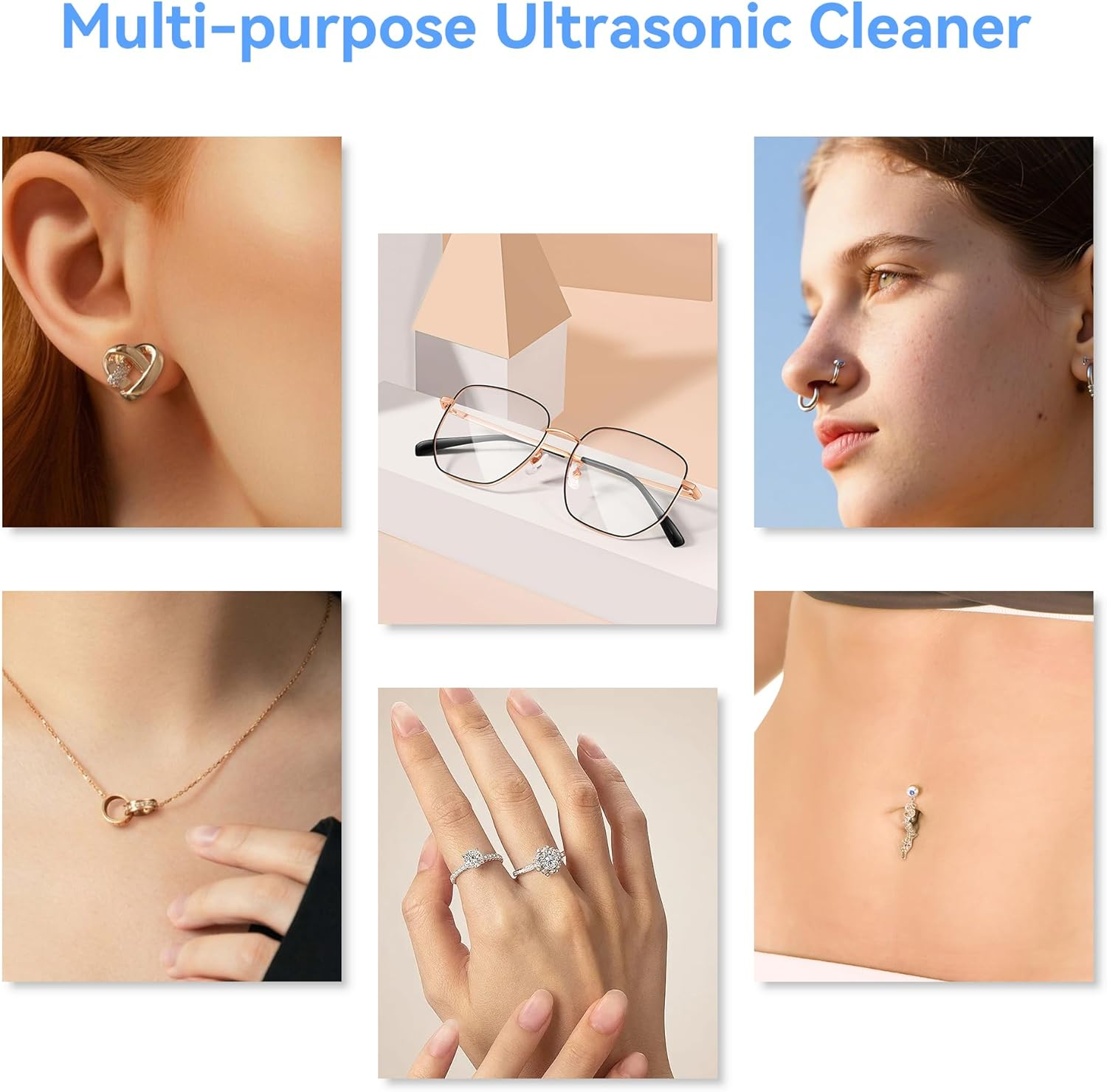 KUNPHY Ultrasonic Jewelry Cleaner, Jewellry Cleaner Machine 350Ml 46Khz, Professional Sonic Cleaner with One-Touch Operation, Ultrasonic Cleaner for Rings, Glasses, Jewelry, Dentures image number 2