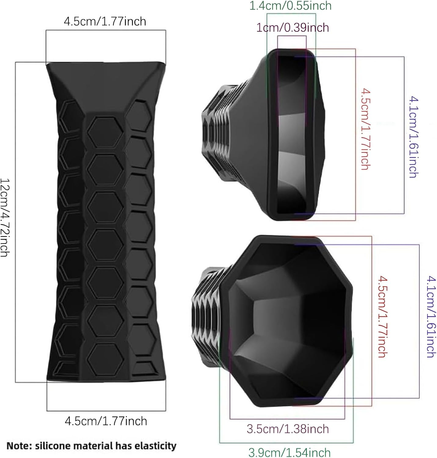 AGLOO Pickleball Paddle Grip Comfortable Hand Grip, 2 Pack - Silicone Overgrip Tape for Increased Grip Strength and Elbow Relief,Sweaty Hands - Black image number 6