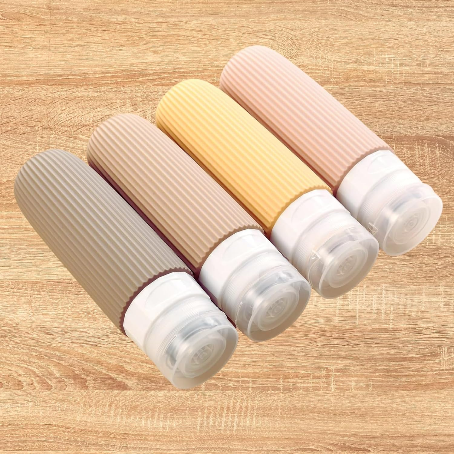 Fabulle Travel Bottles for Toiletries, 4 Pack, BPA Free Silicone, Leak Proof, with Clear Bag (Pack of 4) 3Oz, image number 5