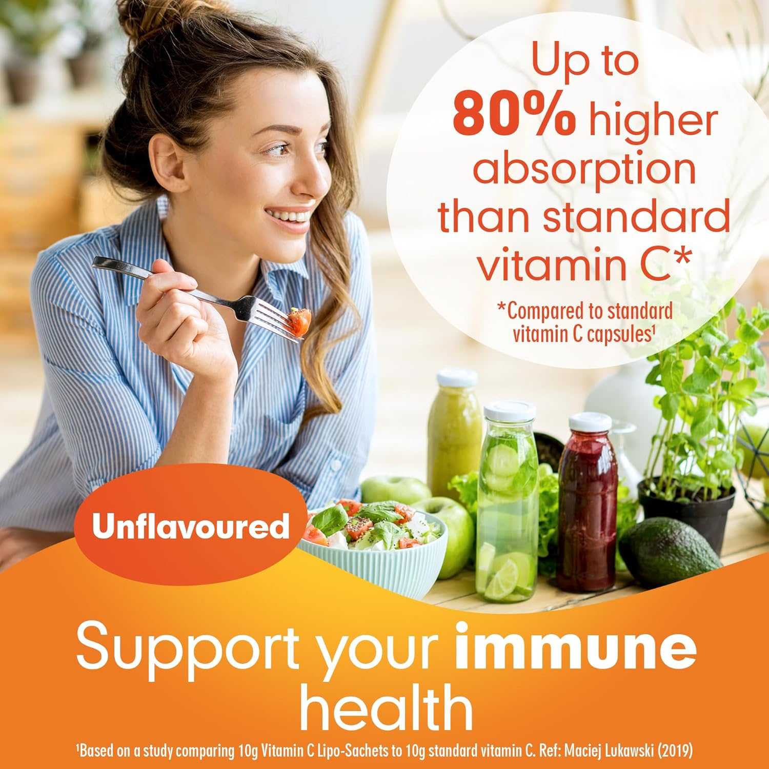 Lipo-Sachets Liposomal Vitamin C - 1,000Mg per Serving for Immune and Collagen Support - High Absorption - GMO Free, No Added Sugar, Vegan - 30 Liposomal Liquid Vitamin C Packets