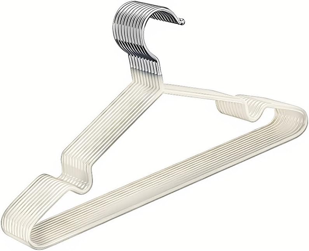 AIMALL Adult Clothes Hanger 15.75X7.87In Heavy Duty Steel Core PVC Coated Non-Slip Seamless Hanger for Shirts Suits Dry Wet Use &ndash; Black Grey White