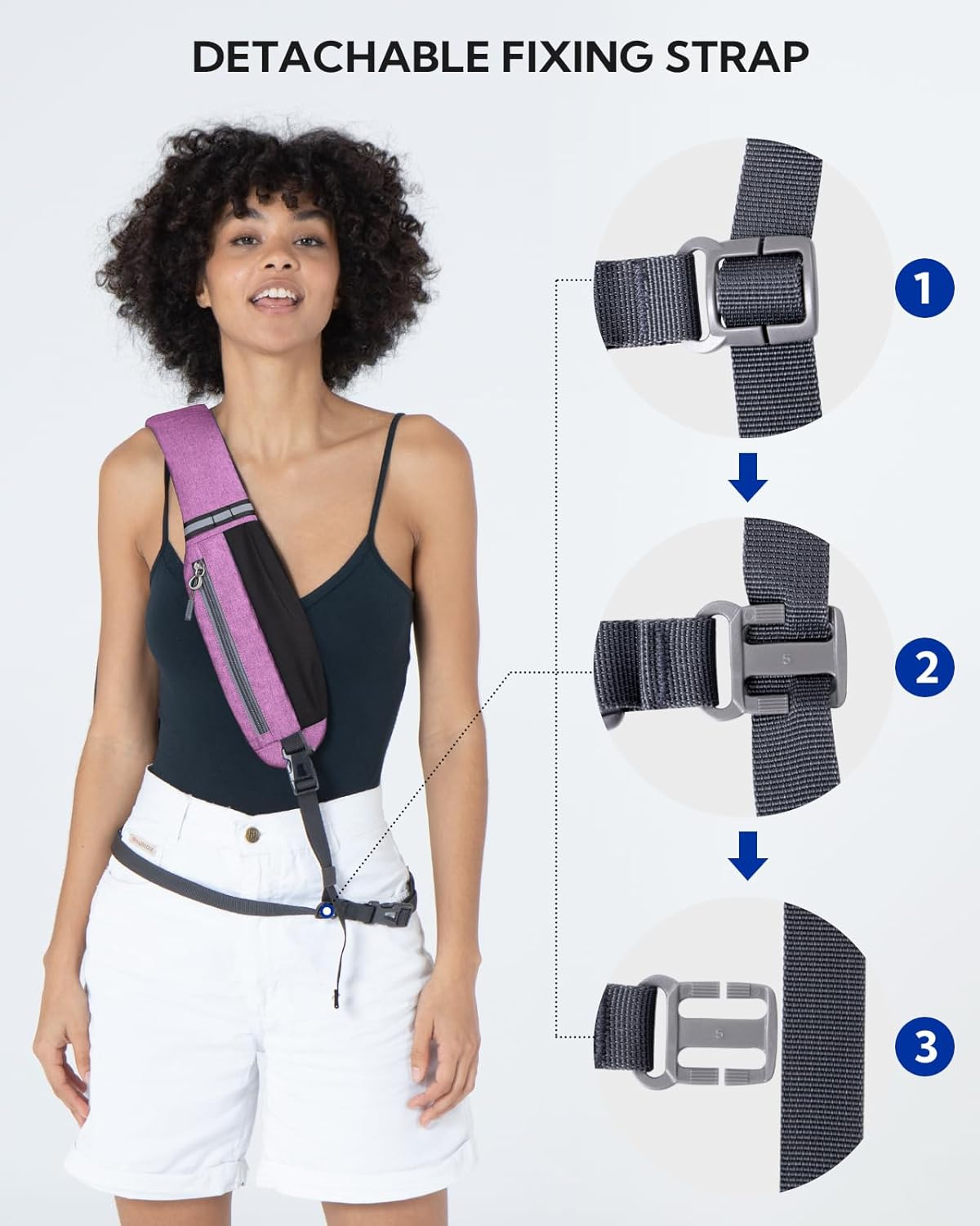 WATERFLY Small Hiking Sling Backpack: Crossbody Sling Bag Chest Bag Daypack for Men Women with Skin-Friendly Shoulder Strap image number 3