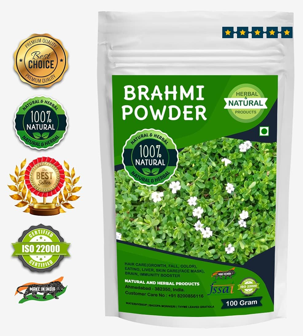 Brahmi Powder | Waterhyssop | Bacopa Monnieri | Thyme Leaved Gratiola for Hair Care(Growth, Fall, Color) - 100 Gram image number 5