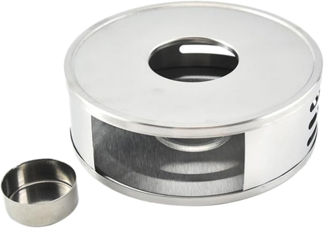 Hoement Stainless Steel Teapot Warmer with Glass Candle Warmer Base, Household Metal Tea Stove for Coffee and Tea Pots, Heat Preservation Accessory for Home and Office Use image number 5