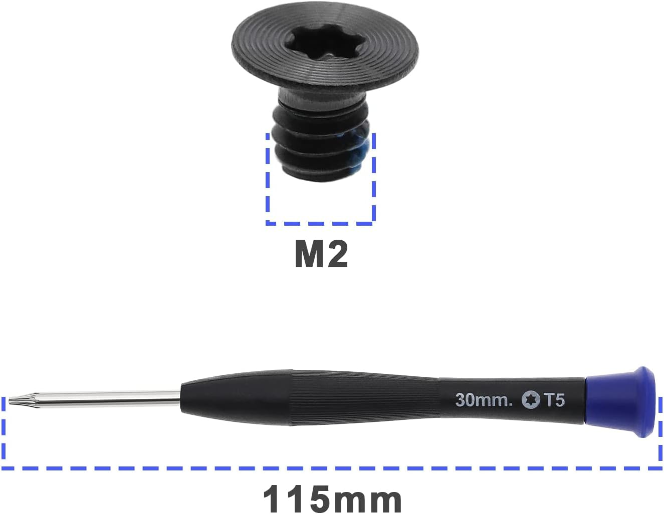 SING F LTD 20PCS M2X3 Torx T5 Laptop Bottom Case Screws with T5 Torx Screwdriver Compatible with Razer Stealth 13.3" Blade 15" Alloy Computer Components image number 1