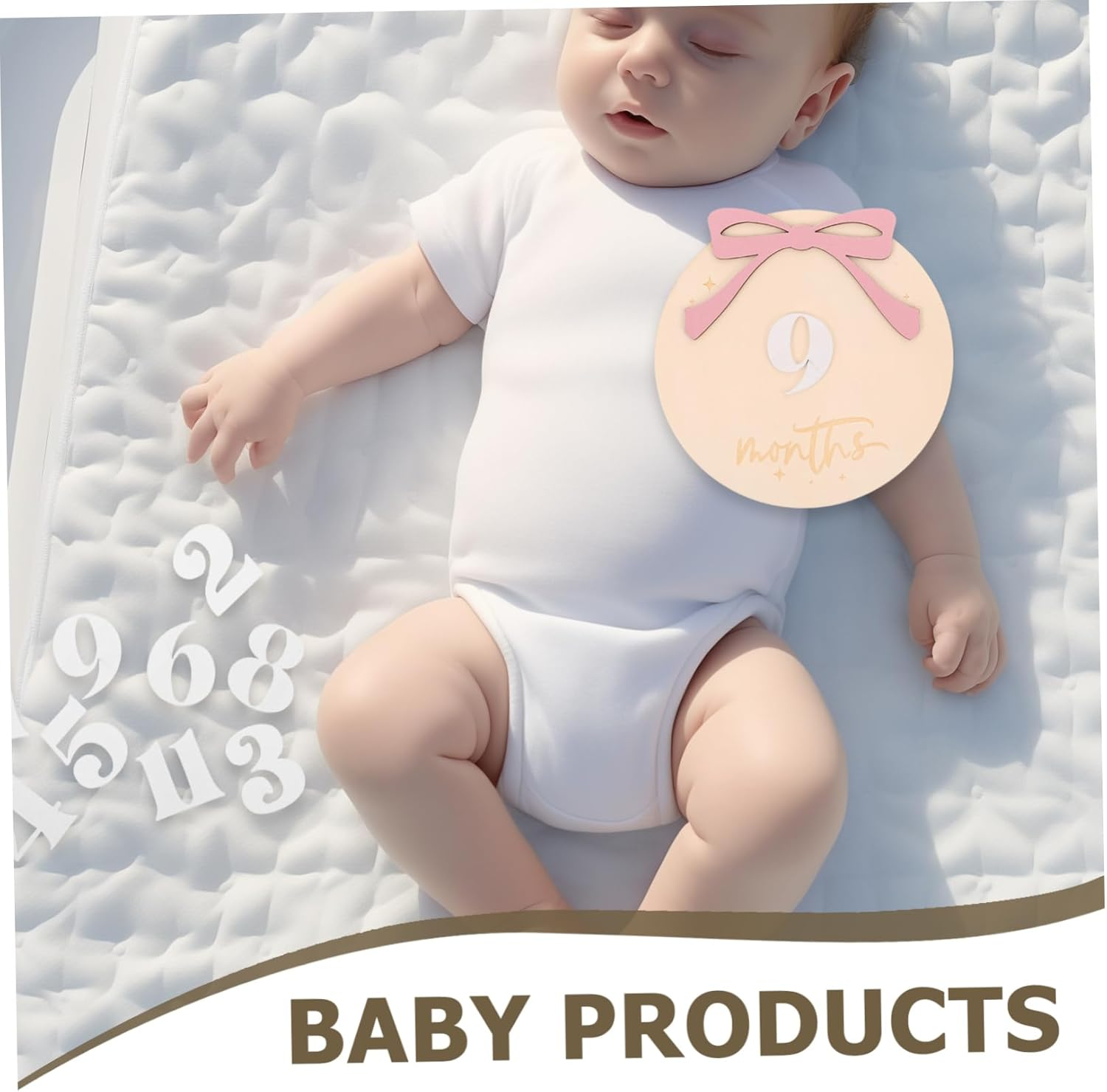 Newborn Calendar Milestone Signs Wooden Monthly Growth Documentation for Photoshoots Birth Announcement Props image number 4