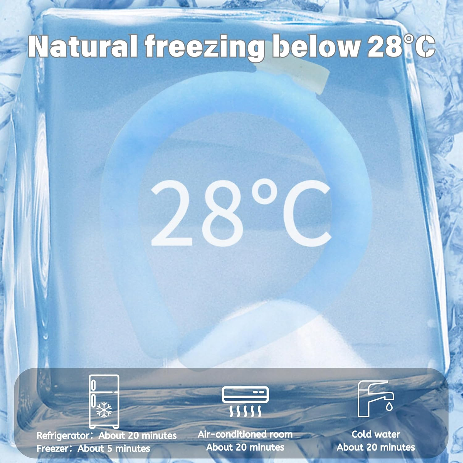 Neck Cooling Tube, Freeze Sleeve, Wearable Cooling Neck Wraps for Summer Heat, Relief for Hot Flashes, Reusable image number 2