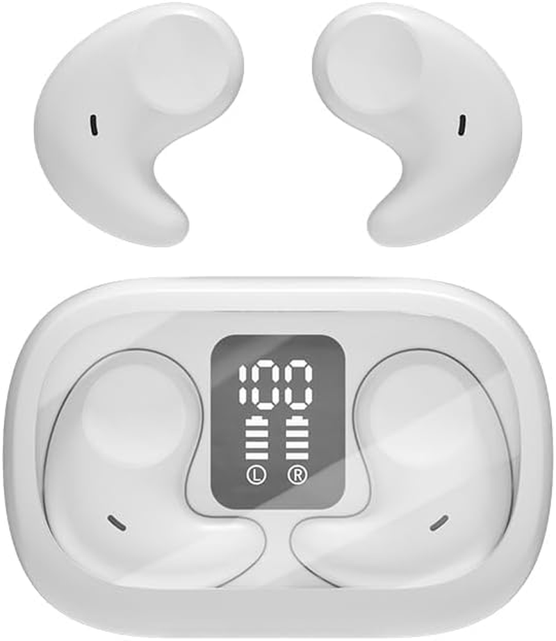Sleep Earbuds Bluetooth in Ear Light-Weight Headphones, Mini Invisible Earplugs Small Design for Side Sleepers, 58H Playtime with Charging Case, Clear Calls Noise Blocking Sleeping Earphones (Beige)