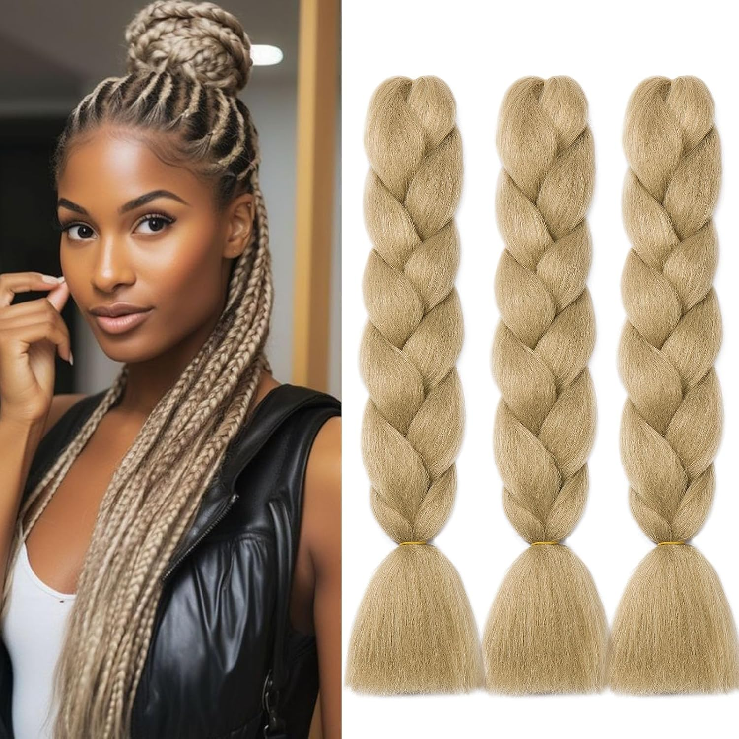 Gairyan Jumbo Braids Extensions Braiding Synthetic Hair for Braiding Hair 1 Piece 100 G Braiding Hair Extensions 60 Cm Ombre Synthetic Braids Afro Hair for Box Crochet Braids (Dark Purple)