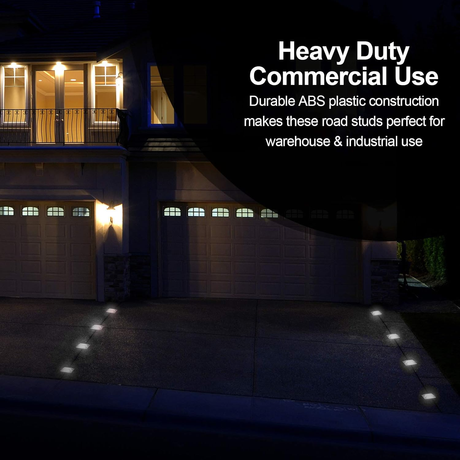 20Pack White Reflective Road Driveway Marker 3-3/4&rdquo;X 3-3/4&rdquo;Street Pavement & Asphalt Stud Markers, Great Reflecting for Speed Bumps, Sidewalks, Pedestrian Crossings, Freeways, Driveways image number 4