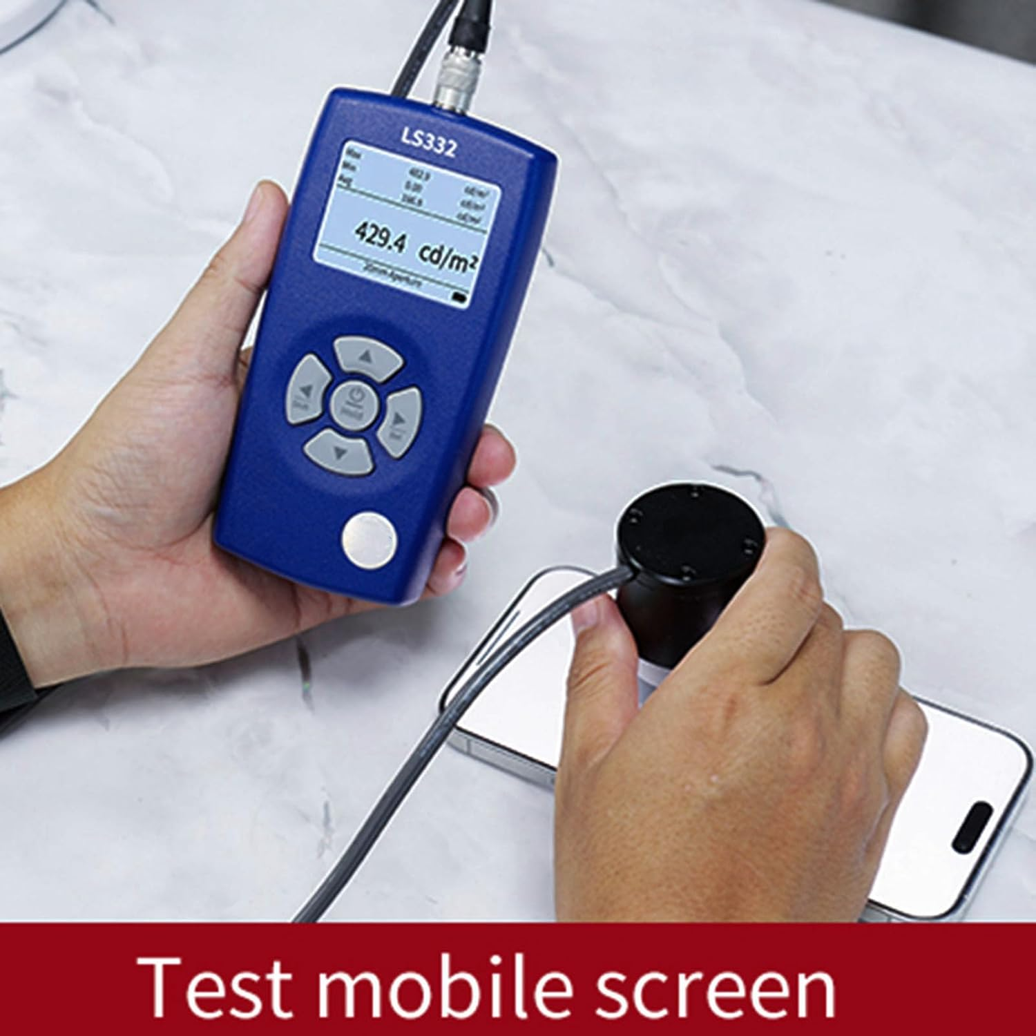 Pyhodi Digital Luminance Meter Light Meter, Brightness Tester 1 to 1000000Cd M&sup2; with Interchangeable 10Mm 20Mm Probes for HDR Screens Projectors Flicker CRI Spectrum Analysis image number 6