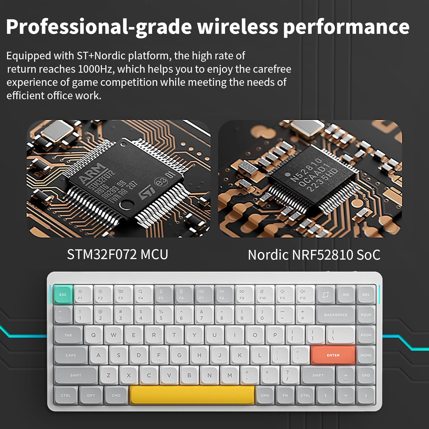 Nuphy Air75 V2 QMK/VIA Mechanical Keyboard, 75% Low Profile Wireless Keyboard, Bluetooth 5.1, 2.4Ghz and Wired Connection, Compatible with Windows and Mac Systems - Ionic White Switch Brown image number 5