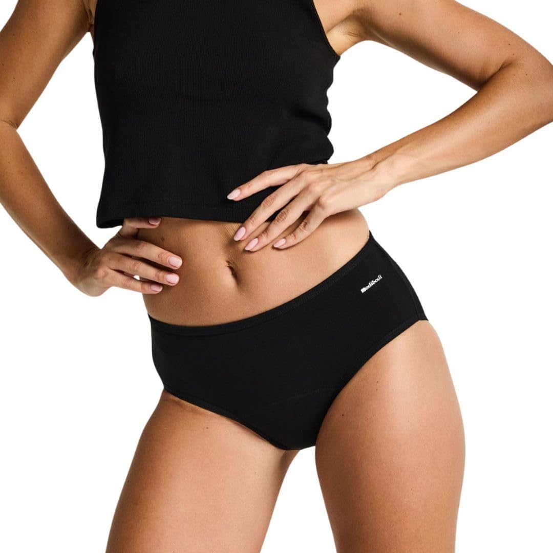 Modibodi Period Pants - Basic Mid-Rise Brief - Women'S Underwear - Moderate Flow 30ML
